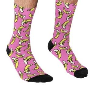 Men's Fun socks Banana Printed Socks Crew Casual